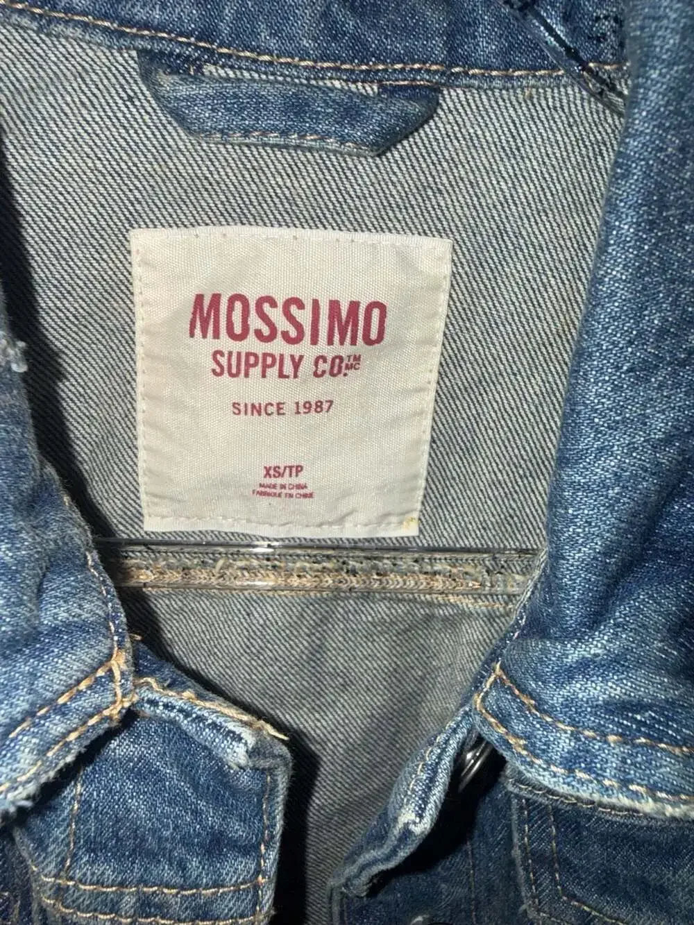 Mossimo Supply Co. Distressed Blue Denim Jean Vest
